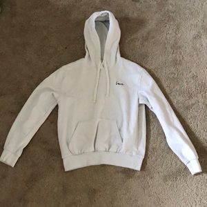 White hoodie with stitching